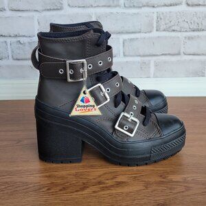 ⭐Converse Chuck 70 De Luxe Heel Leather Buckles Sz 5 Men's Boots Brown A12209C⭐